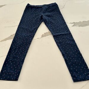 Gymboree Girls leggings. Navy with pink flowers design. Size Medium 7-8.